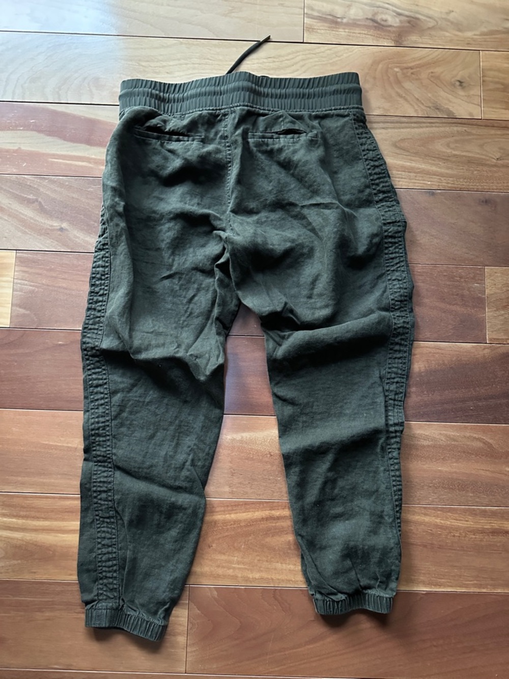 Athleta Cabo Olive Green Linen Joggers 8 - Picture 5 of 6